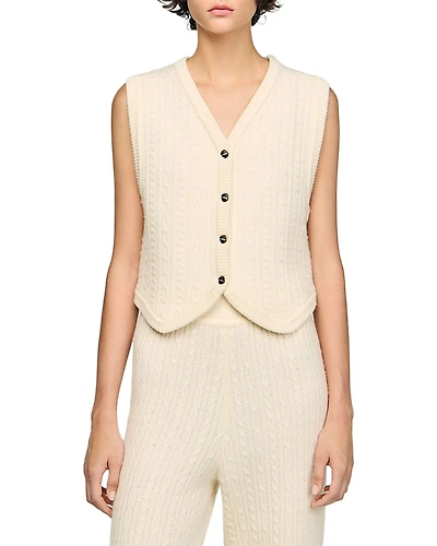 Sandro Valdo Cable Knit Vest