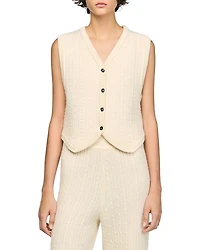 Sandro Valdo Cable Knit Vest