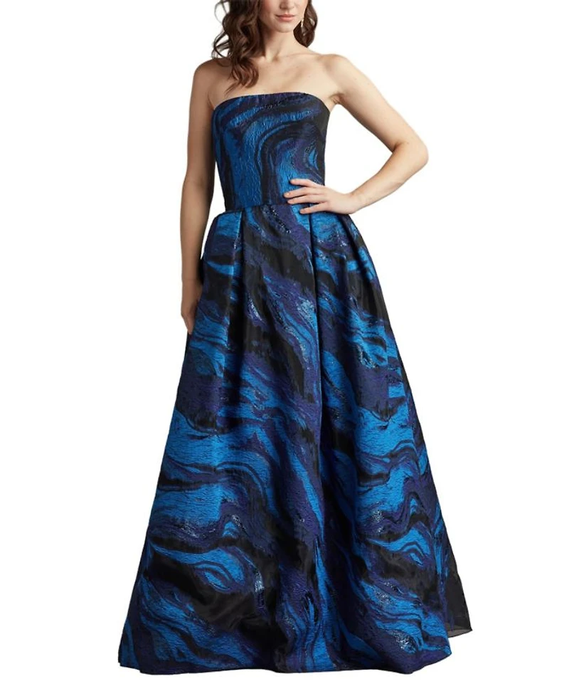 Valora Strapless Jacquard Ball Gown