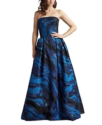 Valora Strapless Jacquard Ball Gown