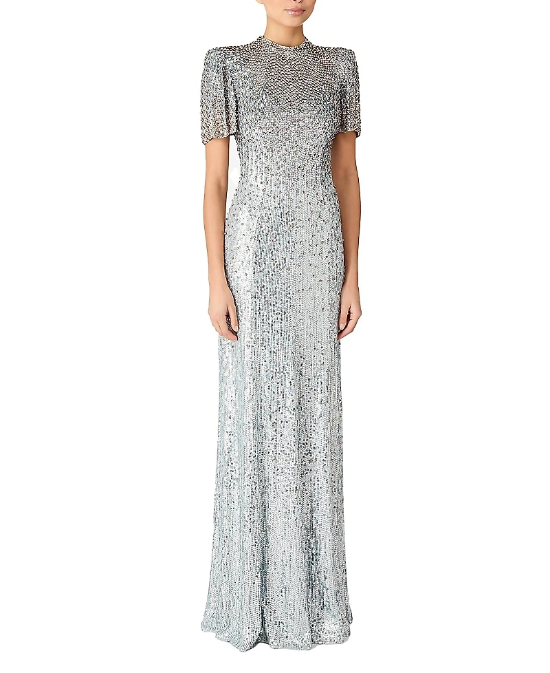 Jenny Packham Jourdain Sequin-Embellished Gown