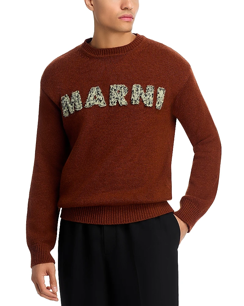 Marni Wool with Alpaca Boucle Logo Sweater