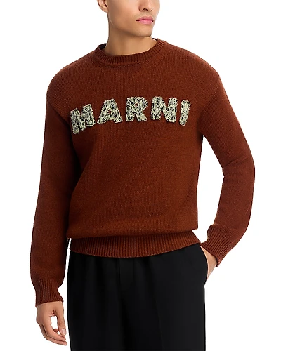 Marni Wool with Alpaca Boucle Logo Sweater