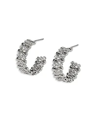 Nadri Pisa Pattern C Hoop Earrings, 0.9 diameter