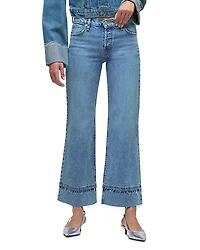 Hudson Rosie High Rise Wide Leg Raw Hem Ankle Jeans