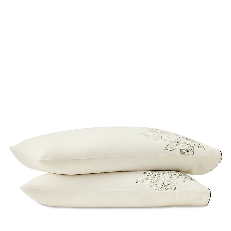 Boll & Branch Signature Etched Peony Piped-Edge King Pillowcase, Pair