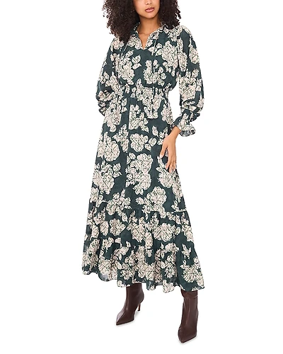 Vince Camuto Long Sleeve Smocked Maxi Dress