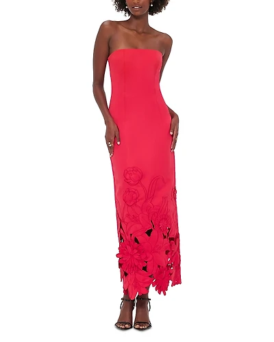 Leo Lin Rayna Strapless Applique Dress