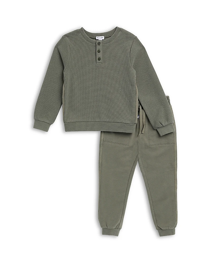 Splendid Boys' Adventure Thermal Henley Top & Jogger Pants Set - Little Kid