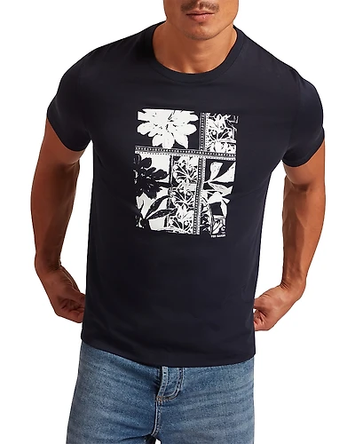 Ted Baker Koney Floral Box Print Cotton Tee