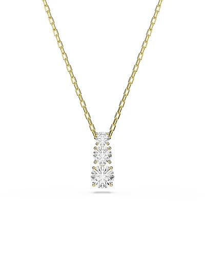 Swarovski Stilla Crystal Attract Three Stone Pendant Necklace, 14.875-17.75