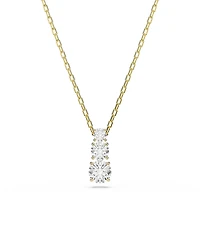 Swarovski Stilla Crystal Attract Three Stone Pendant Necklace, 14.875-17.75