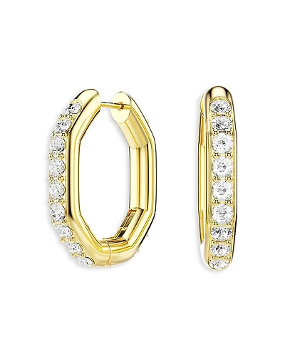 Swarovski Dextera Pave Crystal Geometric Hoop Earrings