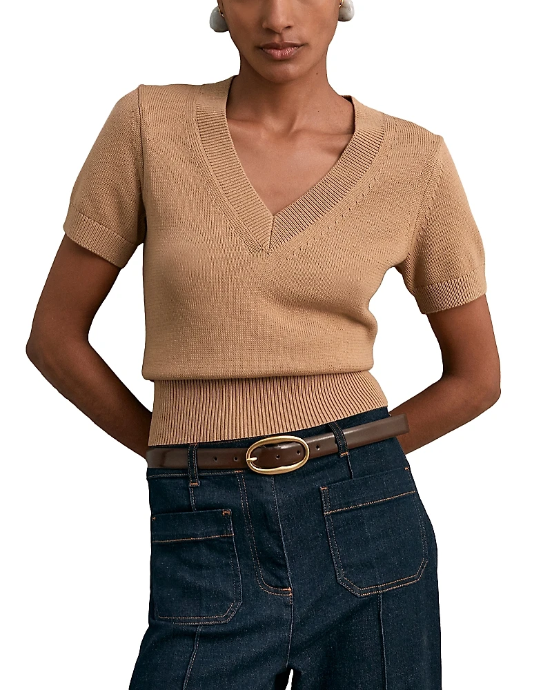 Reiss V Neck Knit Top