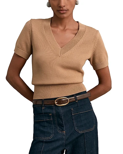 Reiss V Neck Knit Top