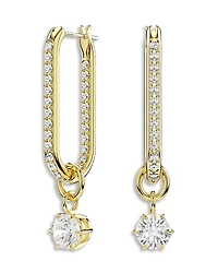 Swarovski Constella Pave Link & Crystal Charm Drop Earrings