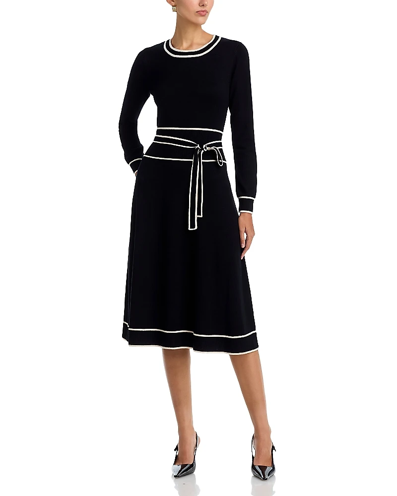 T Tahari Crewneck Belted Dress - Exclusive