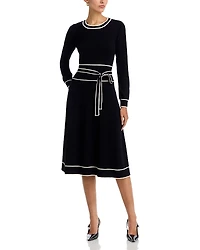 T Tahari Crewneck Belted Dress - Exclusive