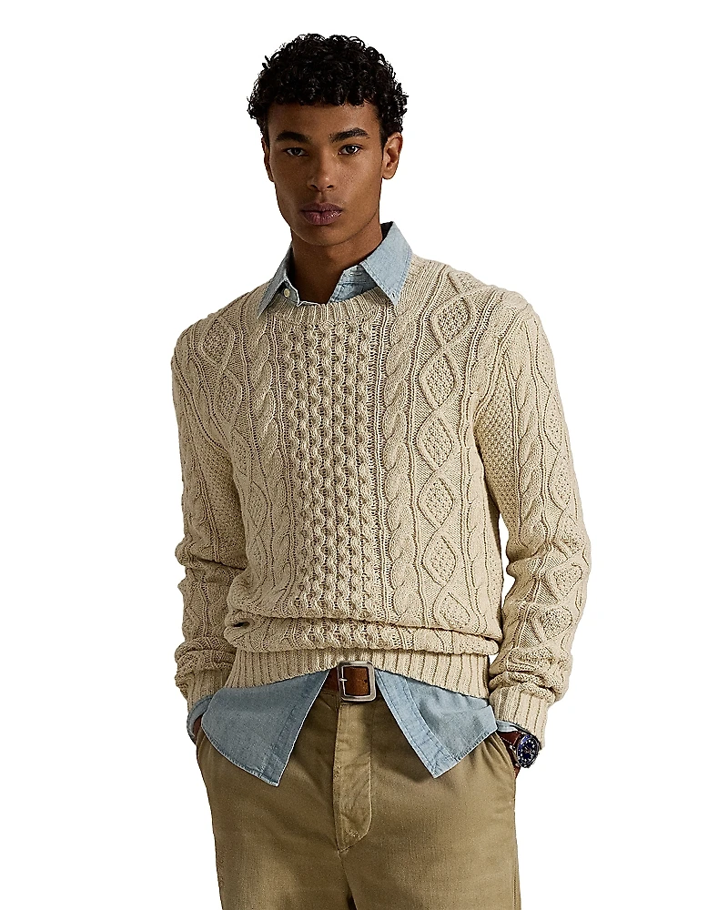 Polo Ralph Lauren Cotton Cable Knit Crewneck Sweater