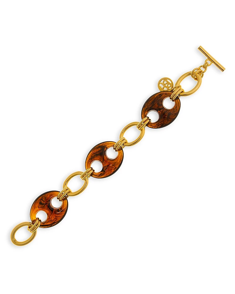 Ben Amun Tortoiseshell Look Mariner Link Toggle Bracelet