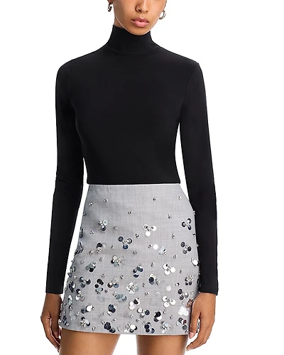 Aqua Turtleneck Jersey Top - Exclusive