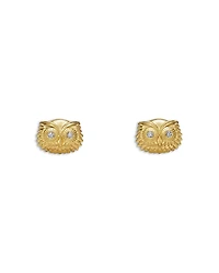 Temple. St. Clair 18K Yellow Gold Fj Diamond Athena Owl Stud Earrings