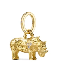 Temple St. Clair 18K Yellow Gold Fj Diamond Kifaru Rhino Pendant