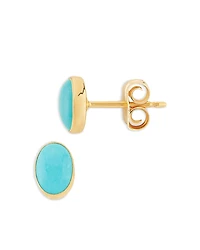 Bloomingdale's Fine Collection Turquoise Cabochon Oval Stud Earrings