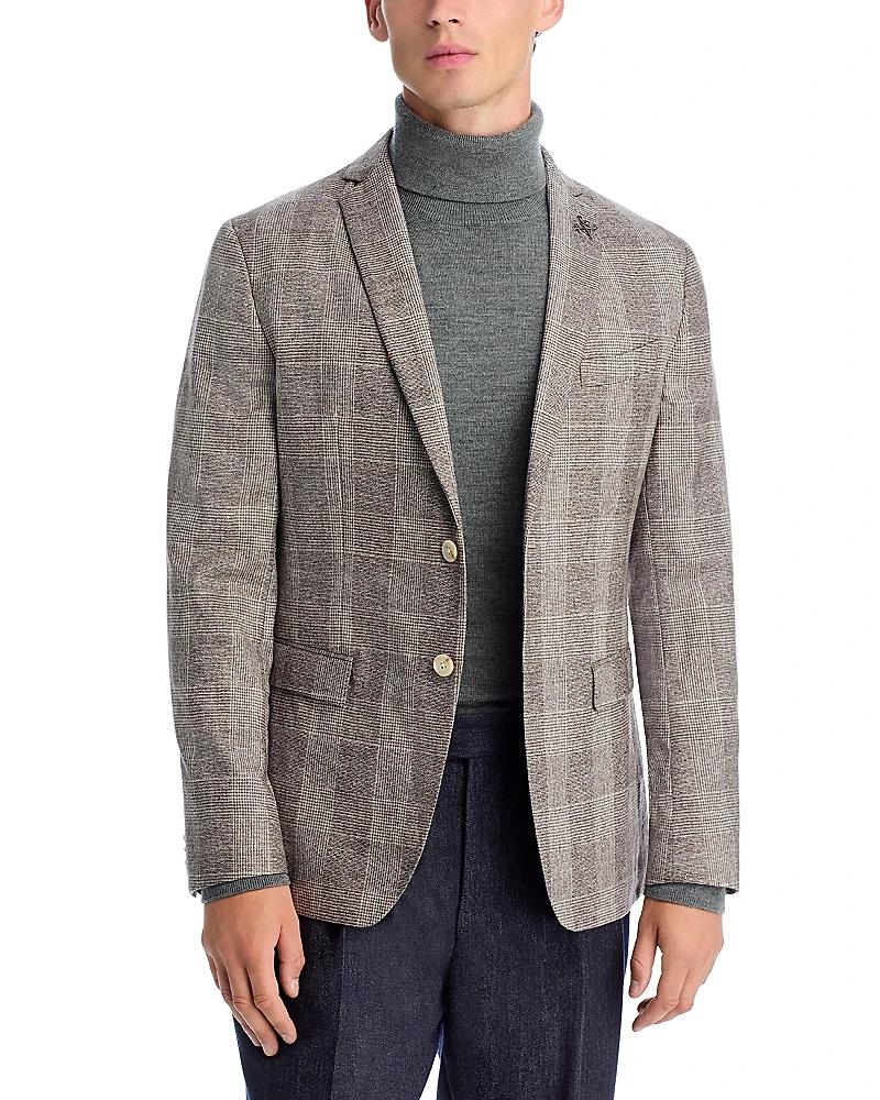 John Varvatos Star Usa Varick Slim Fit Jersey Plaid Sport Coat