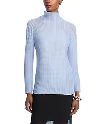 Issey Miyake Wooly Pleats Mock Neck Top
