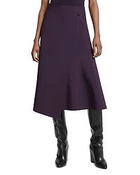 Michael Kors Wool Broad Draped Wrap Skirt