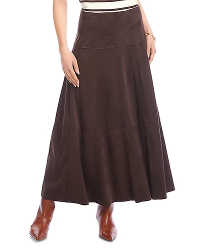 Karen Kane Tiered Faux Suede Skirt