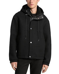 Michael Kors Bonded Wool Blend Hooded Jacket