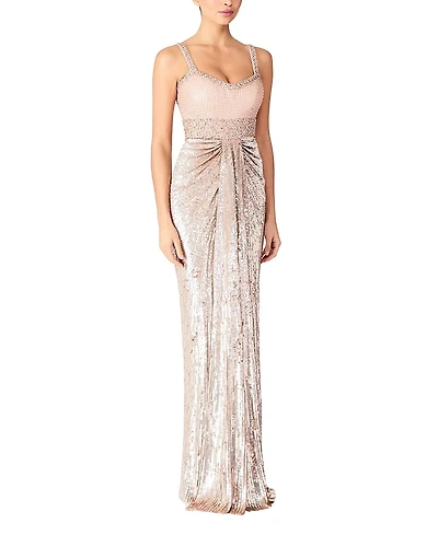 Jenny Packham Only You Embellished Draped Maxi Dress