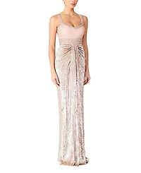 Jenny Packham Only You Embellished Draped Maxi Dress