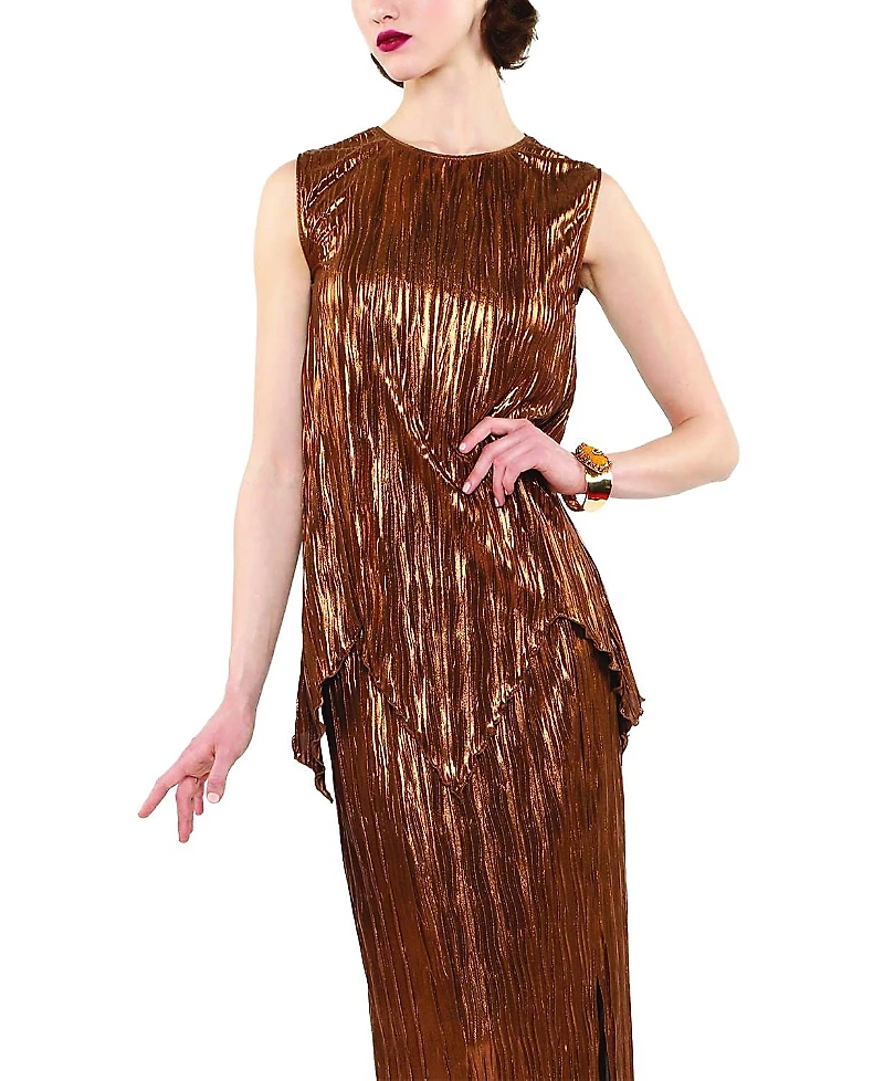 Anna Sui Fortuny Pleats Sleeveless Top