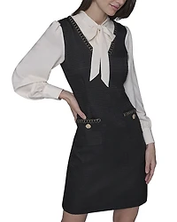 Karl Lagerfeld Paris Tweed Layered Look Dress