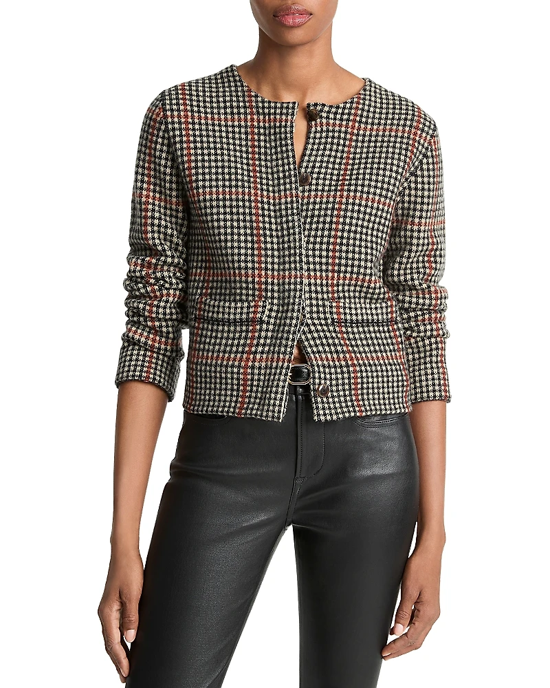 Vince Wool & Cashmere Crewneck Cardigan Sweater