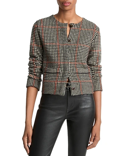 Vince Wool & Cashmere Crewneck Cardigan Sweater