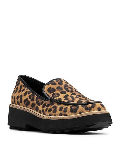 Donald Pliner Women's Peggi Leopard Print Suede Wedge Loafers