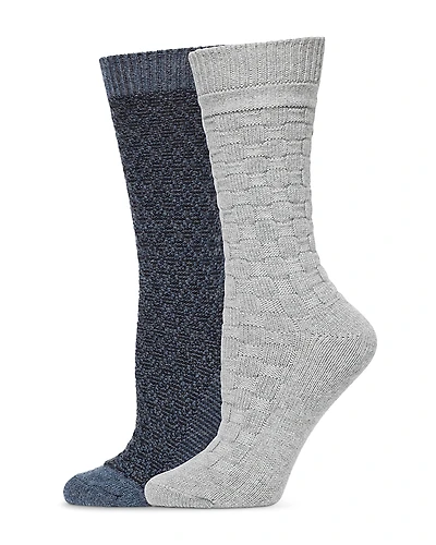 Hue Textured Crew Socks, 2-Pack