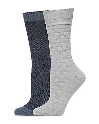 Hue Textured Crew Socks, 2-Pack