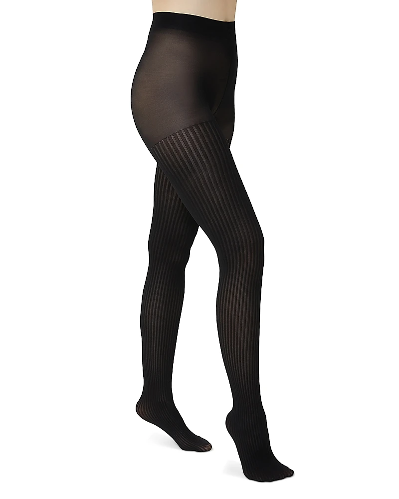Hue Opaque Control Top Sheer Rib Tights