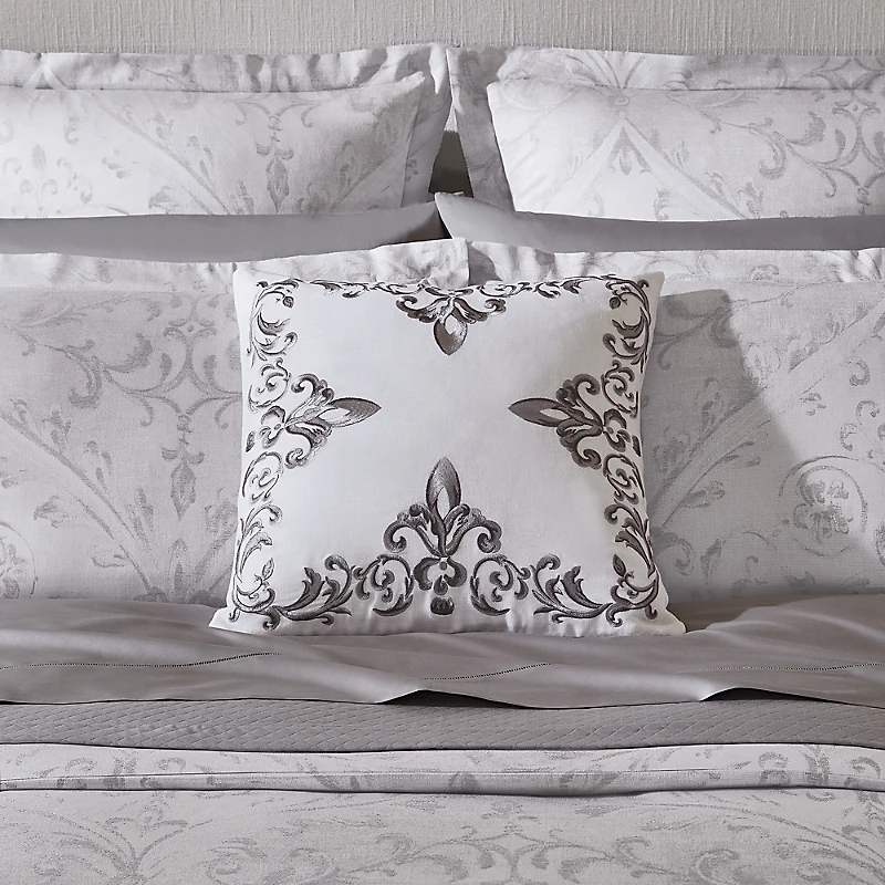 Sferra Umbria Embroidered Linen Decorative Pillow, 20 x 20