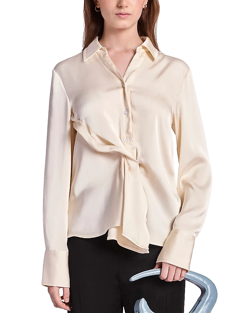 Kate Barton Draped Button Front Shirt