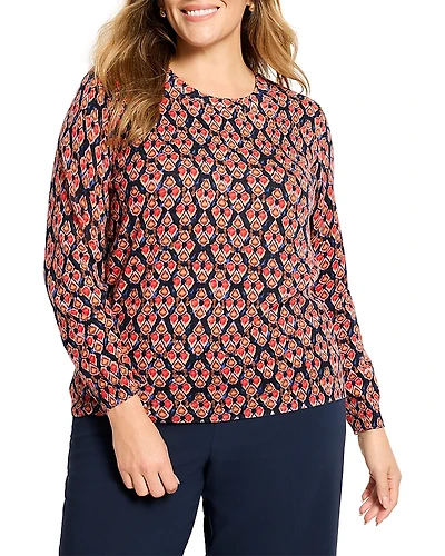Nic+Zoe Plus Harvest Ikat Cotton Sweater