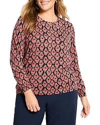 Nic+Zoe Plus Harvest Ikat Cotton Sweater
