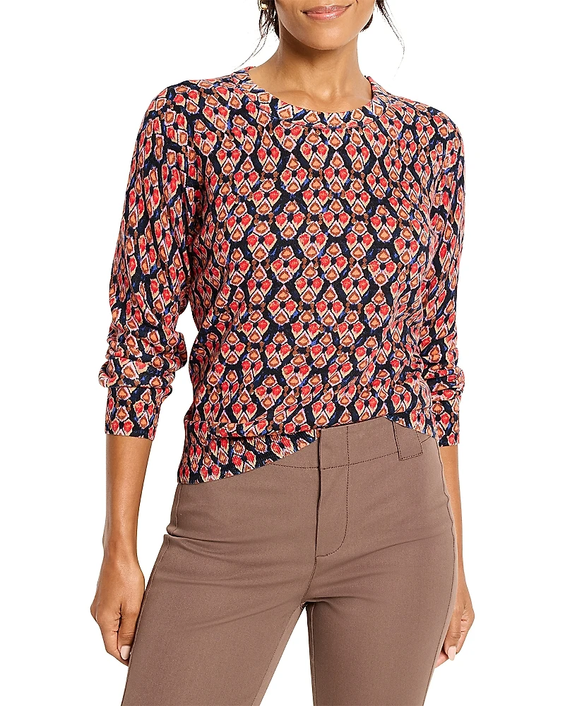 Nic+Zoe Harvest Ikat Cotton Sweater