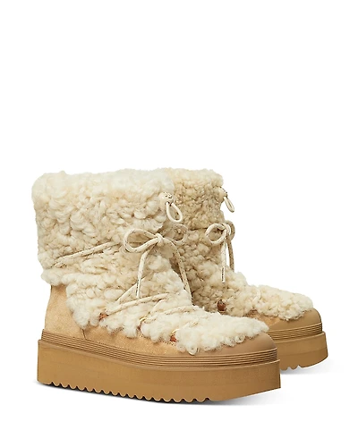 Tory Burch Women's Mellow Shearling Embellished Ankle Boots