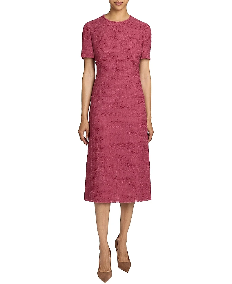 Santorelli Giulia Short Sleeve A-Line Tweed Dress